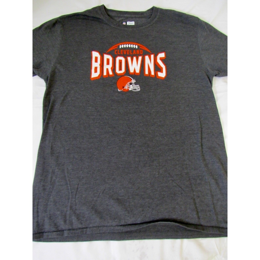 Cleveland Brown Gray Cotton Blend NFL Logo‎ Tee Shirt Size L